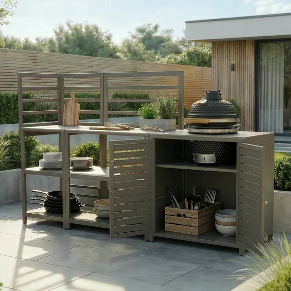 Maze Napoli 3 Piece Outdoor Kitchen Set with Kamado Café 4
