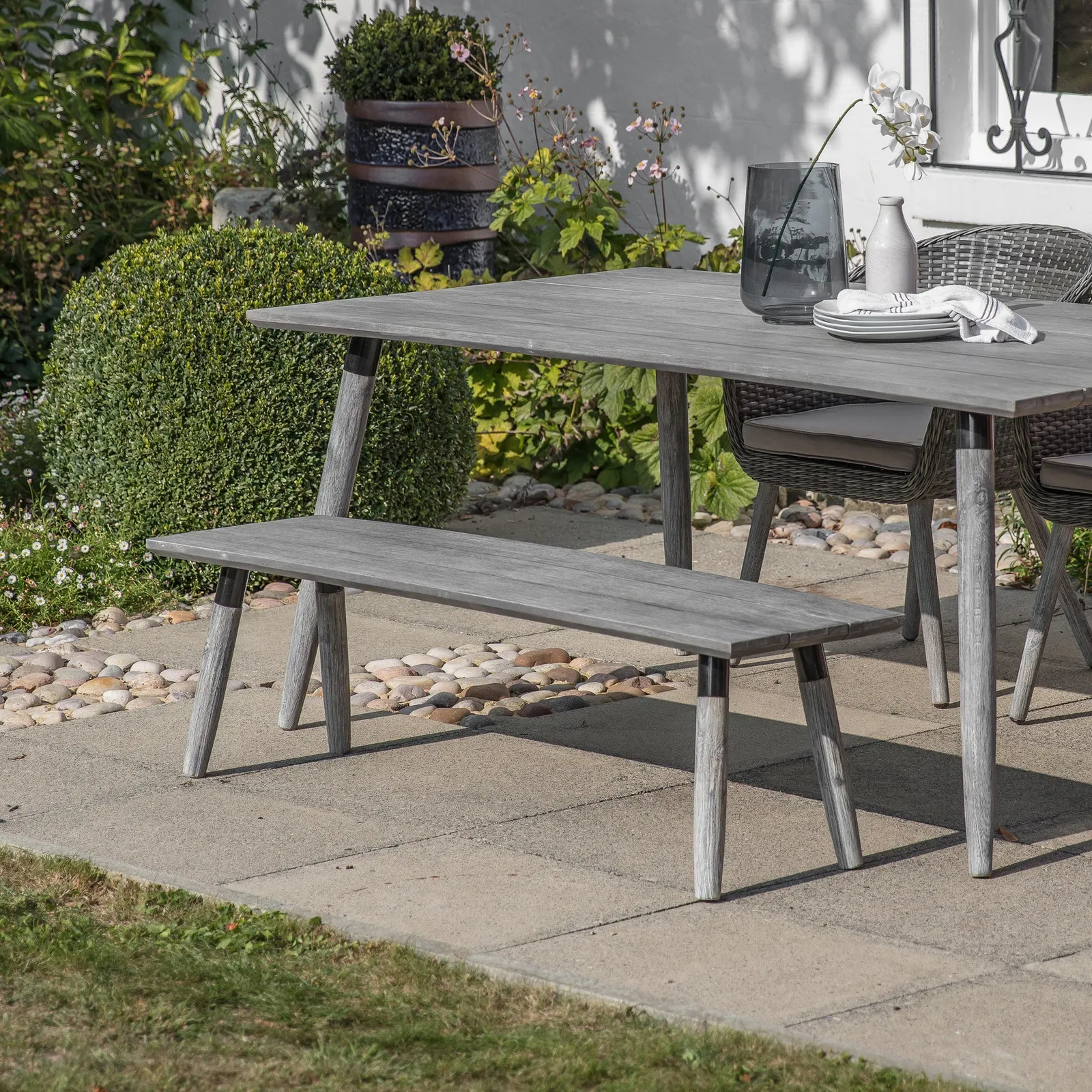Georgiana 2 Seater Bench Grey