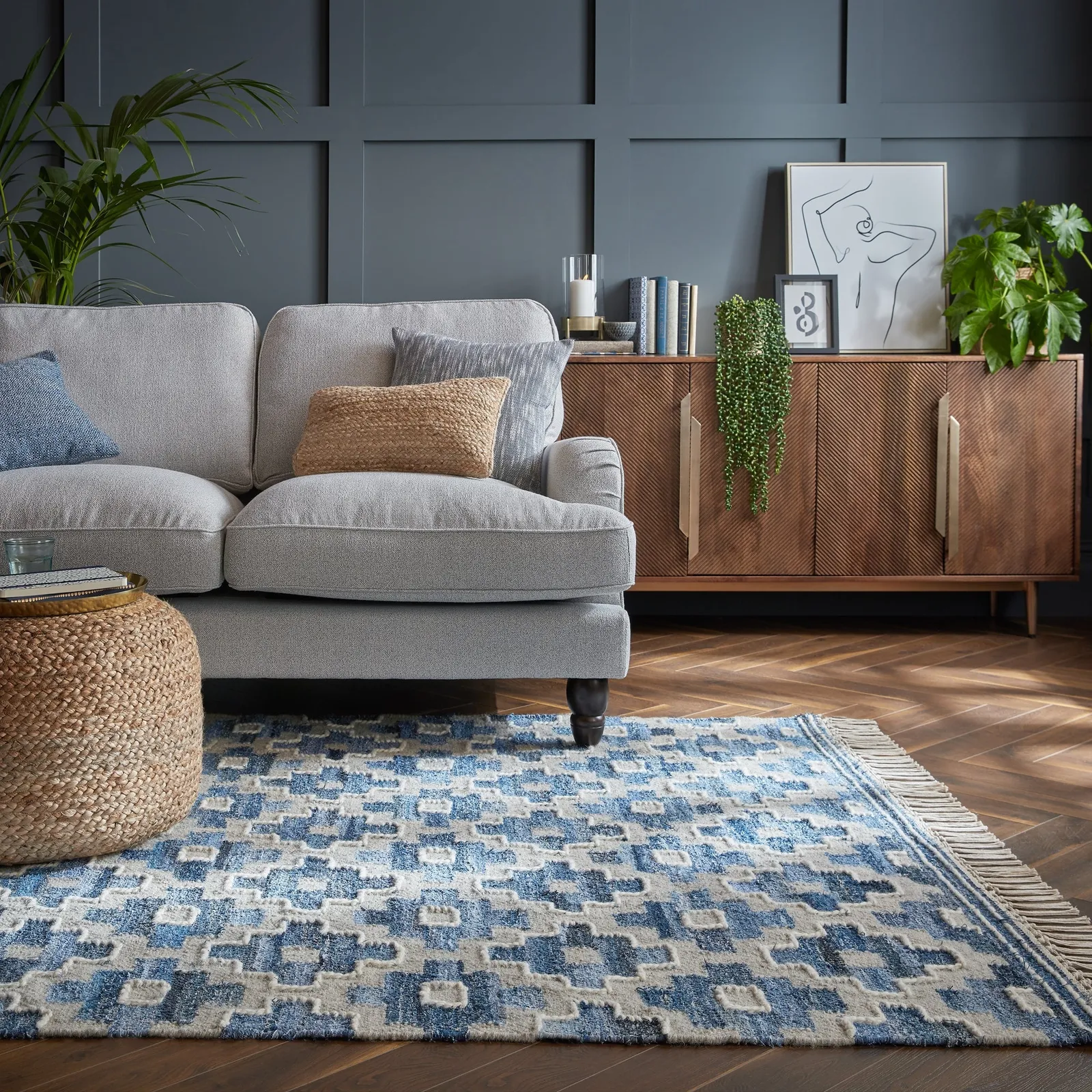 Jonah Denim Mix Rug Denim Blue