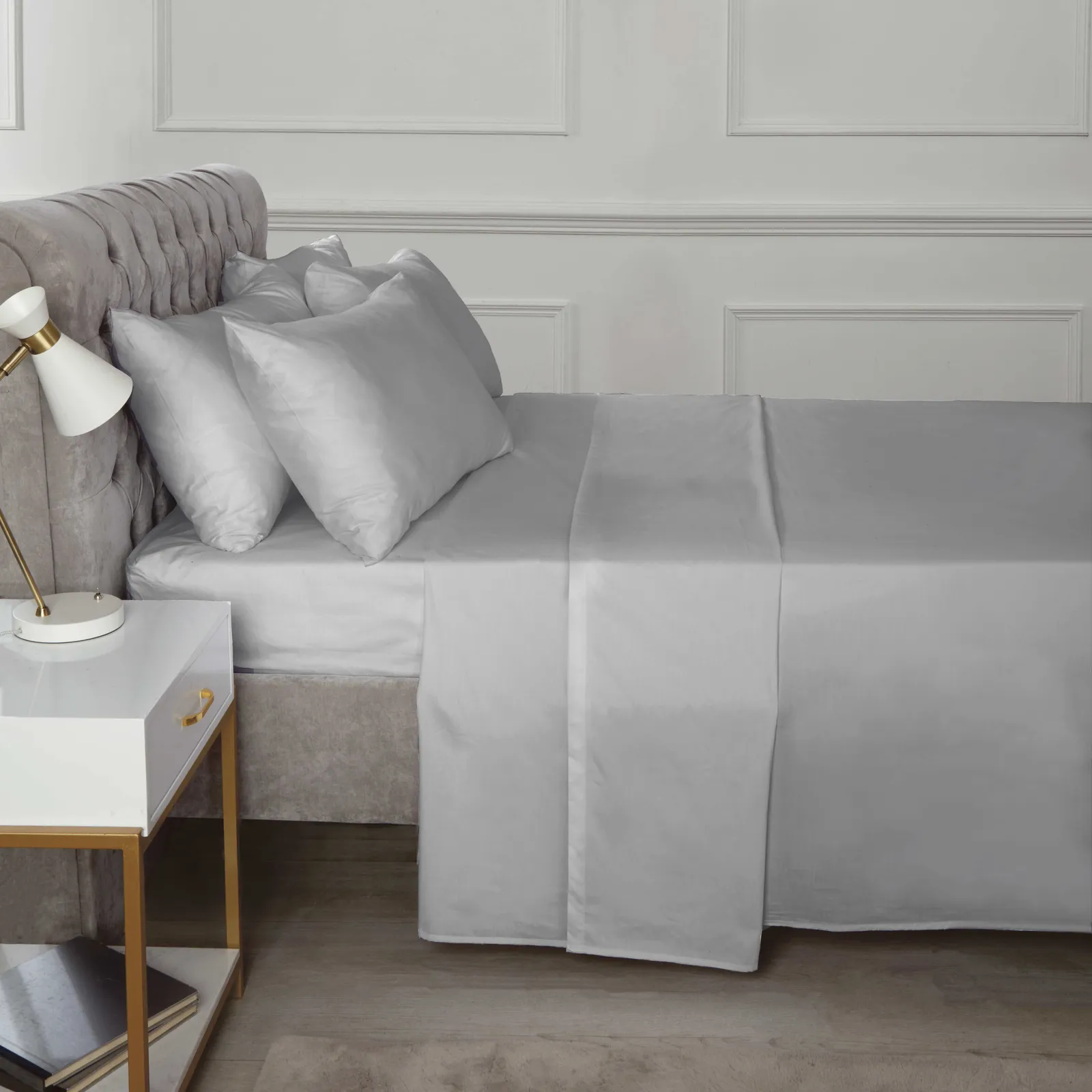 Rapport Home TH Percale Fitted Sheet in Silver 1