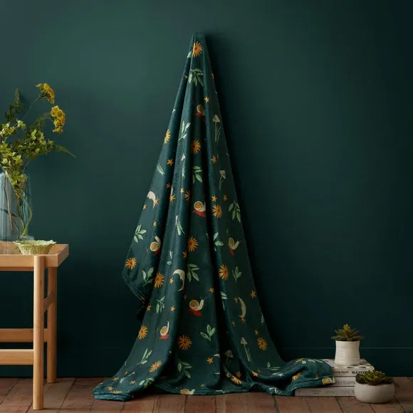 Fusion Botanical Mushrooms Throw Blanket