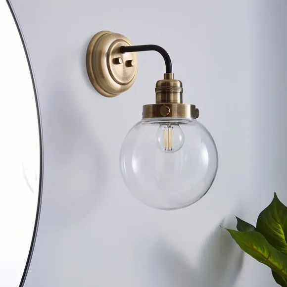 Broden Bathroom Wall Light Antique Brass 2