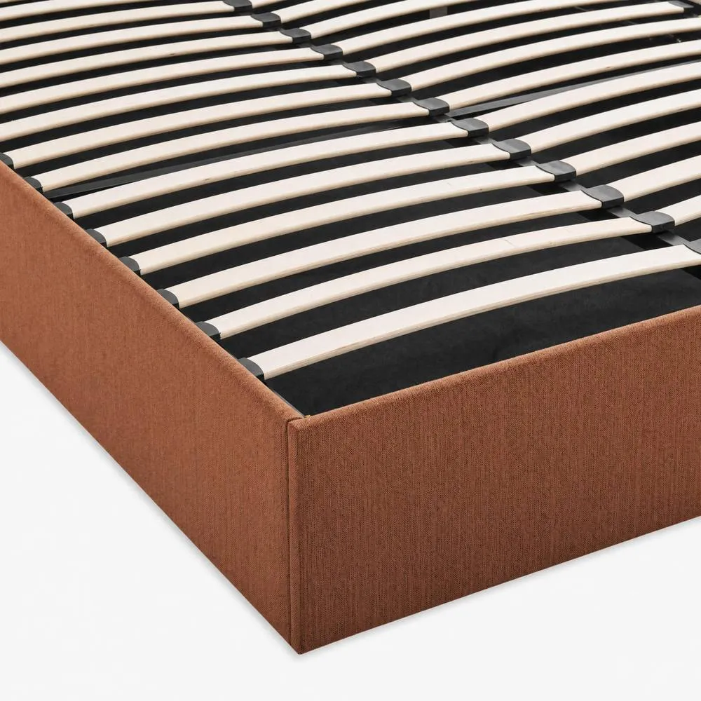 FurnitureboxUK Amelie Fabric Ottoman Bed Frame in Terracotta 6