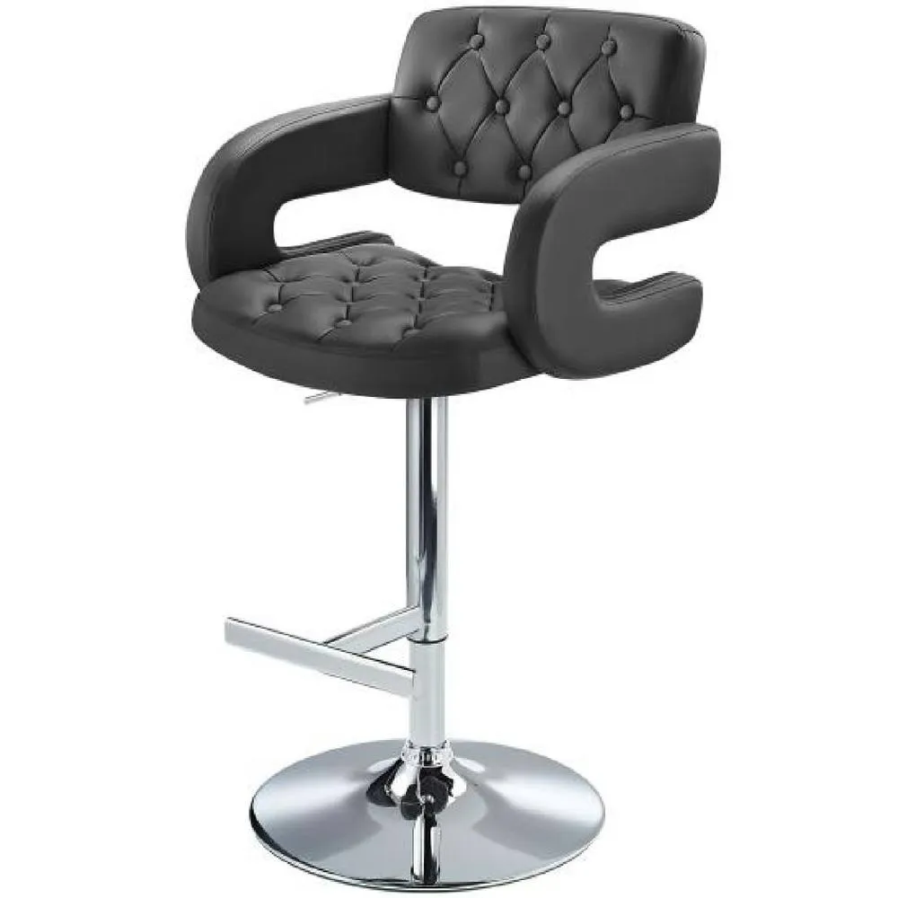 netfurniture Nairn Height Adjustable Bar Stool with Black Padded Swivel Seat 6