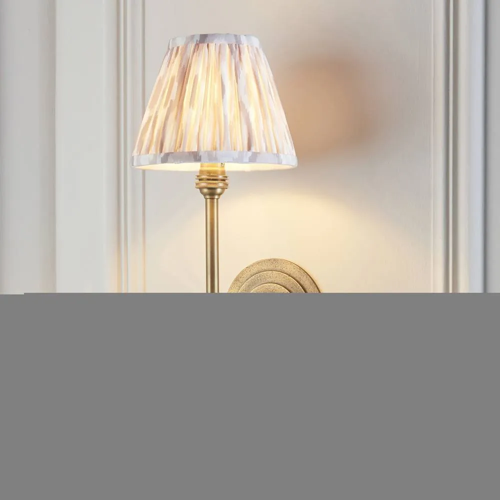Netlighting Halo Tall & Ikat 16cm Wall Lamp Antique Brass Neutral Print in Gold 2
