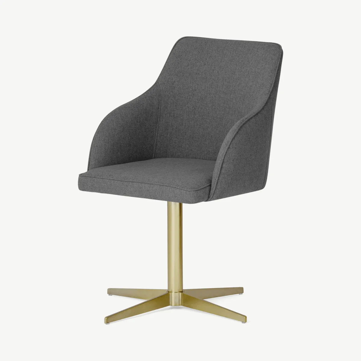 Keira Office Chair, Marl Grey & Brass