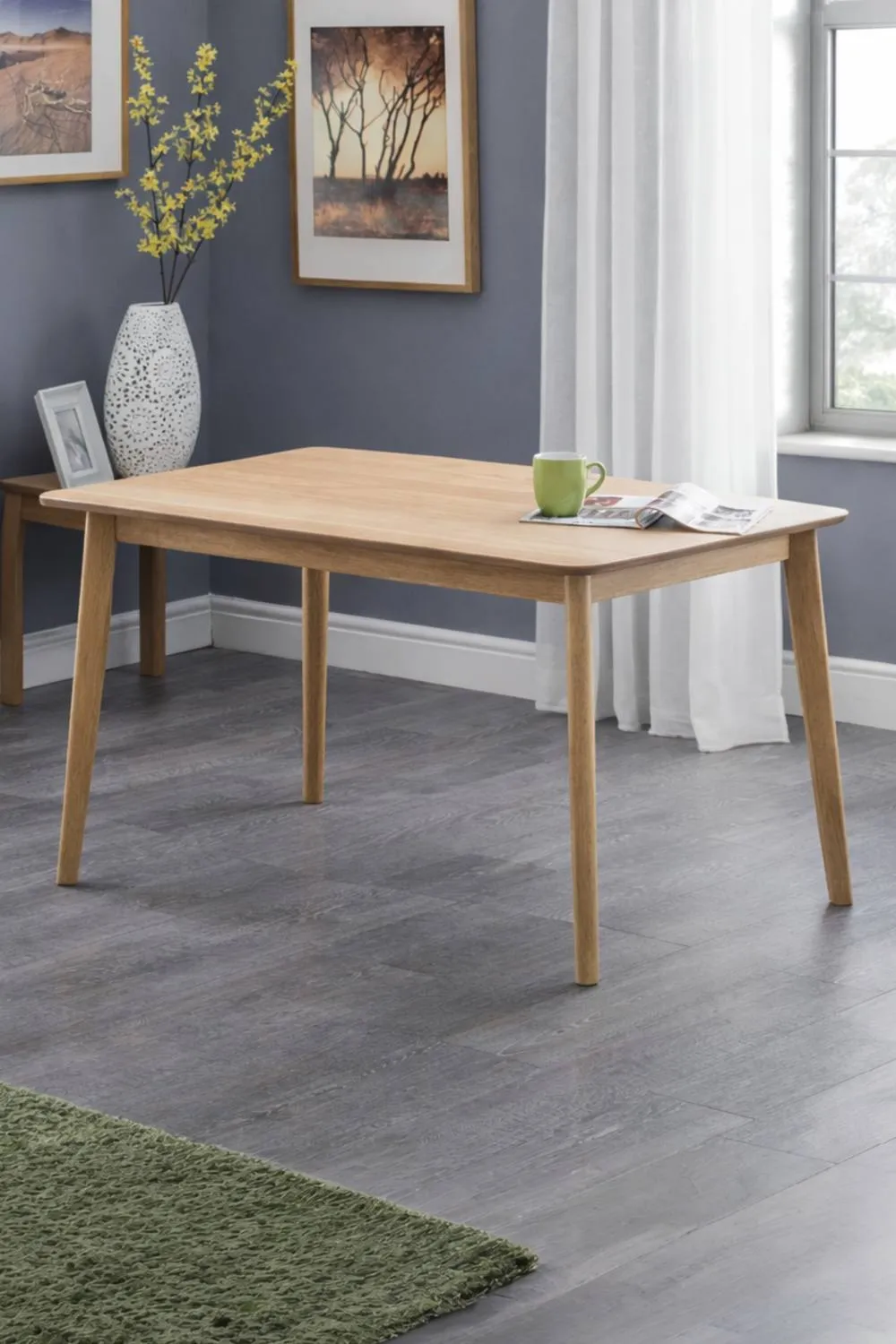 Julian Bowen Boden Rectangular 4-6 Seater Dining Table in Light Oak