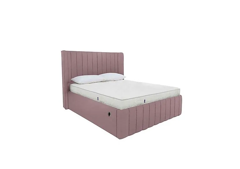 Eira Low Foot End Electric Ottoman Bed Frame - Double - Velvet Lilac