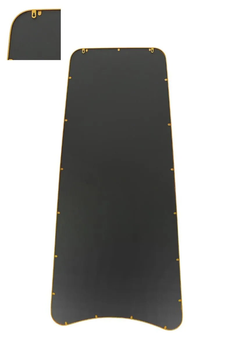 MirrorOutlet Gold Metal Isoscelles Trapezoid Shape Framed Wall Mirror 200CM X 95CM 3