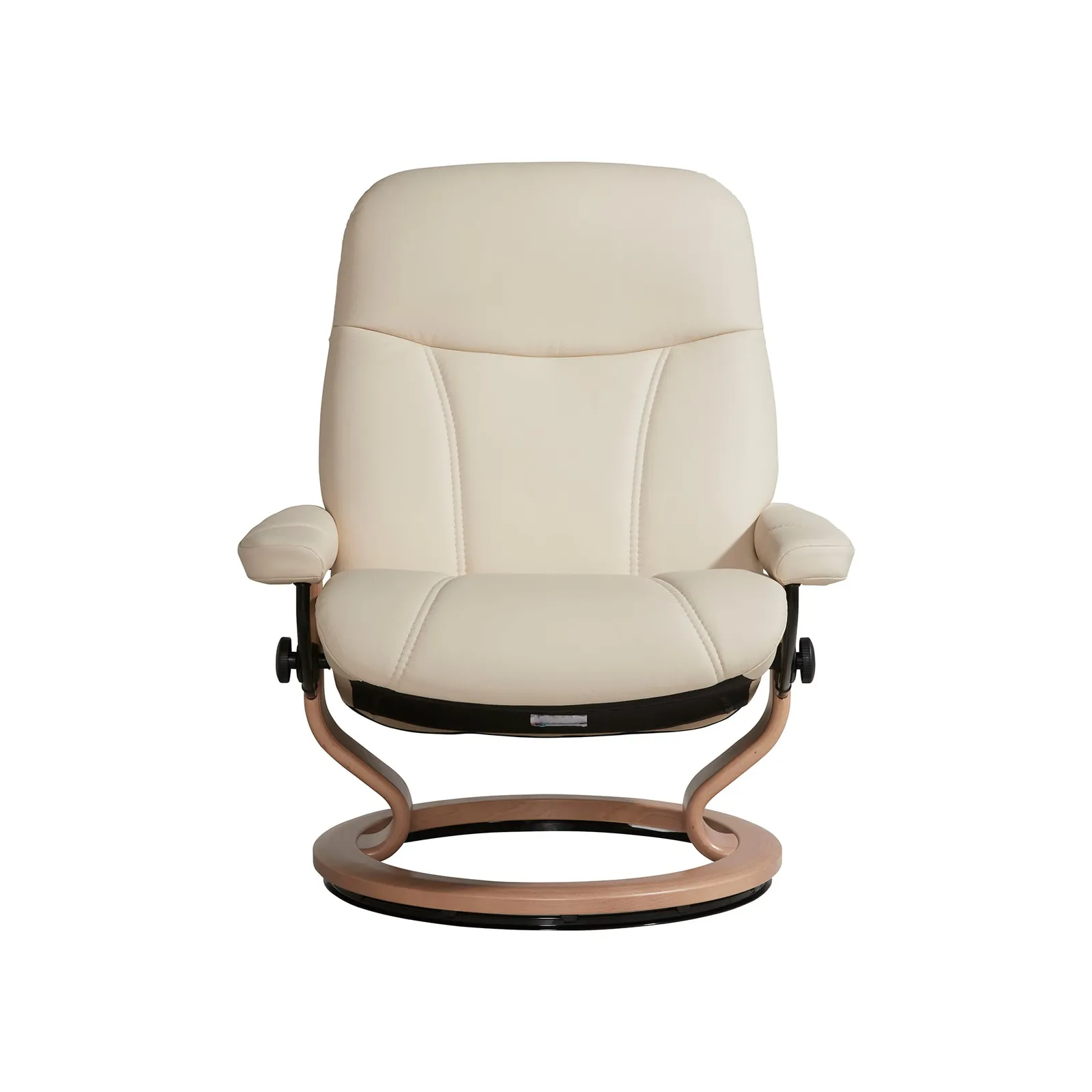 Stressless Consul Large Recliner Chair & Stool, Neutral Leather | Barker & Stonehouse 2