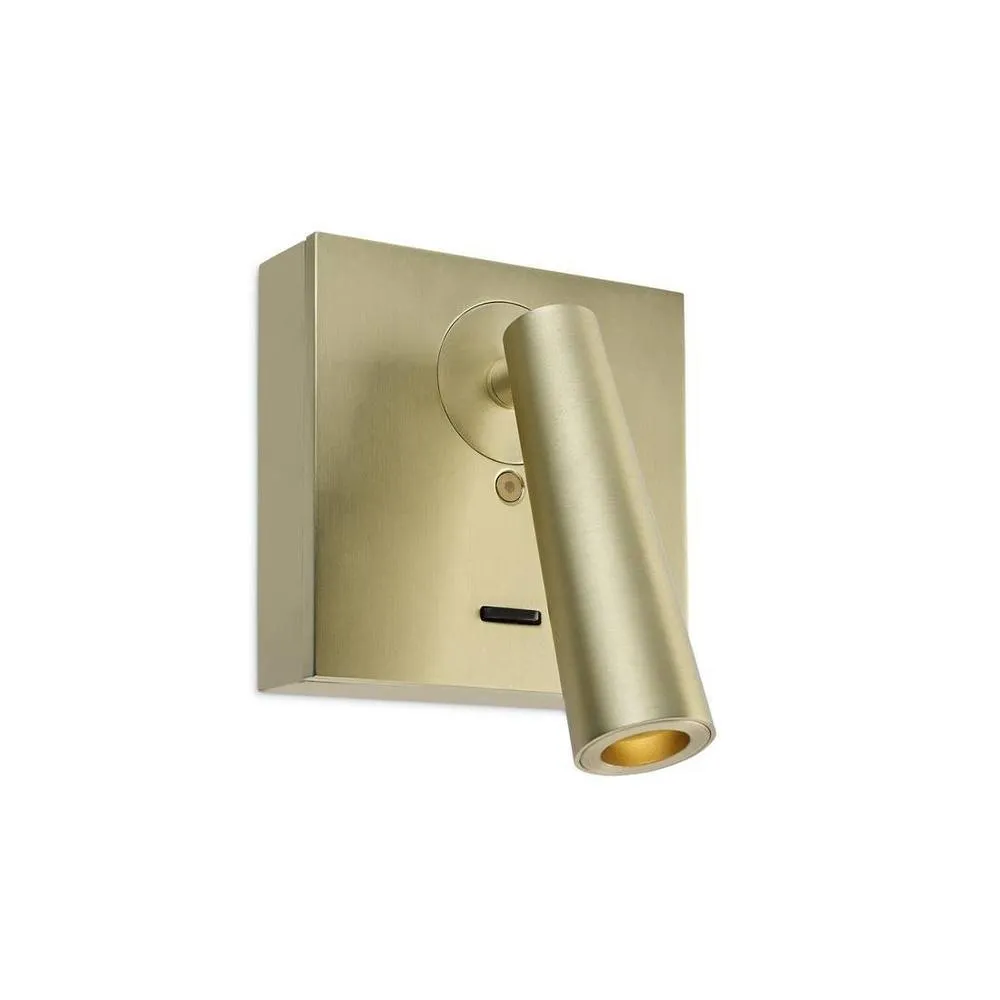 Netlighting Gamma LED Wall Reading Light Satin Gold 179lm 2700K