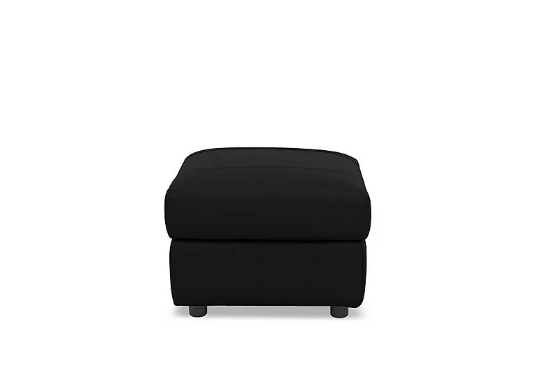 Raven Leather Footstool