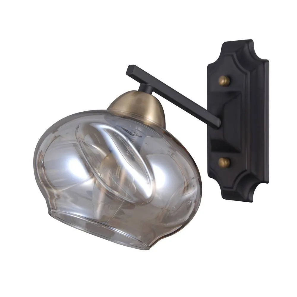 Netlighting Industrial & Retro Wall Lamp Black Matt Cognac Shade E14