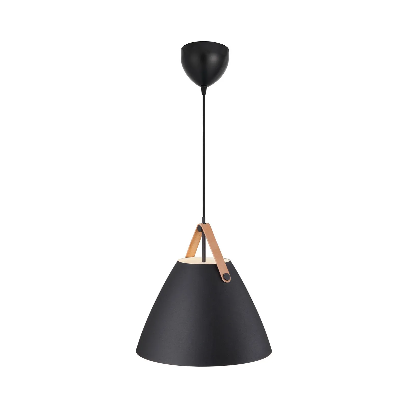 Nordlux Strap Pendant Light Black Metal Dining Room E27 Mains 36cm