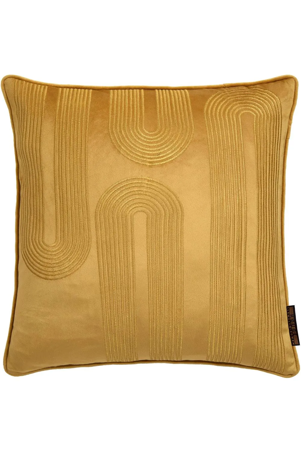 Laurence Llewelyn-Bowen 'Diva Embroidery' Velvet Filled Cushion in Yellow 2