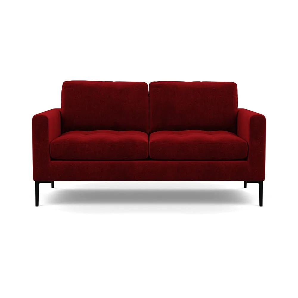 Heal's Eton 2 Seater Sofa Smart Luxe Velvet Mulberry Black Feet