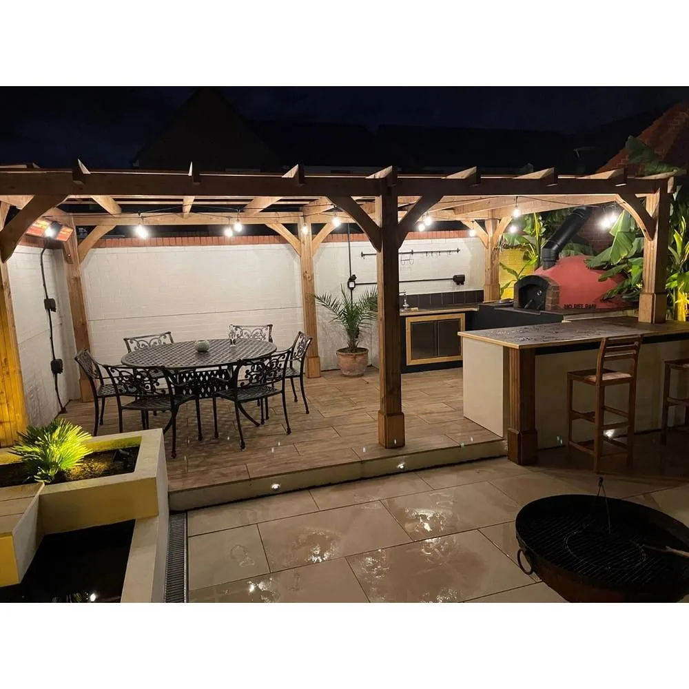 Dunster House Wooden Pergola Garden 6x3m Pressure Treated Heavy Duty Leviathan in Brown 5