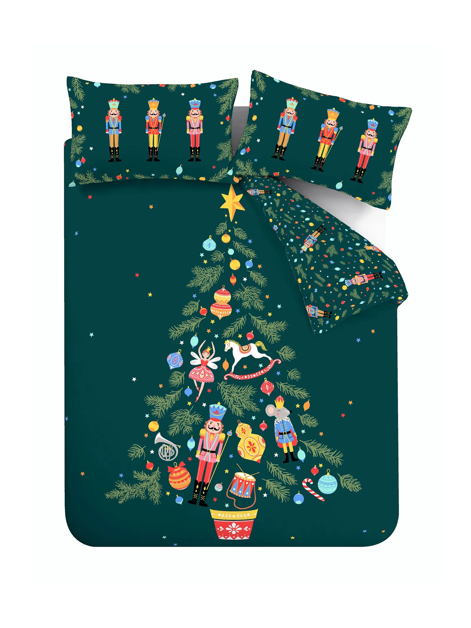 Catherine Lansfield 'Christmas Nutcracker' Duvet Cover Set in Green 5