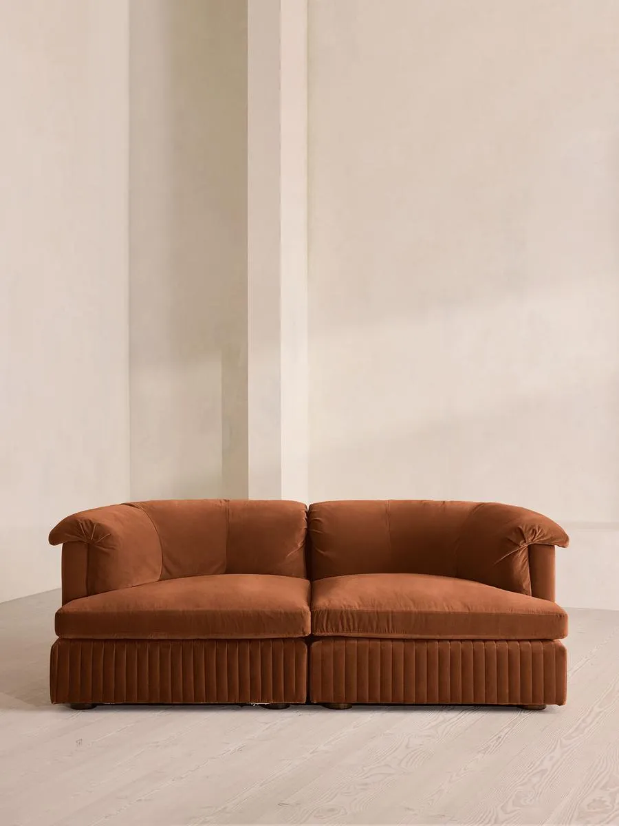 Oona Modular Sofa, Three Seater, Velvet, Cinnamon