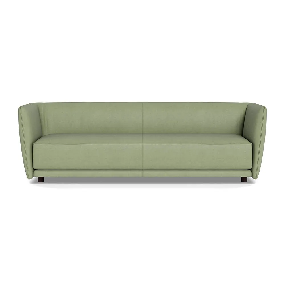 Heal's Valley 4 Seater Sofa Siena Cotton Pistachio Walnut Stained Feet