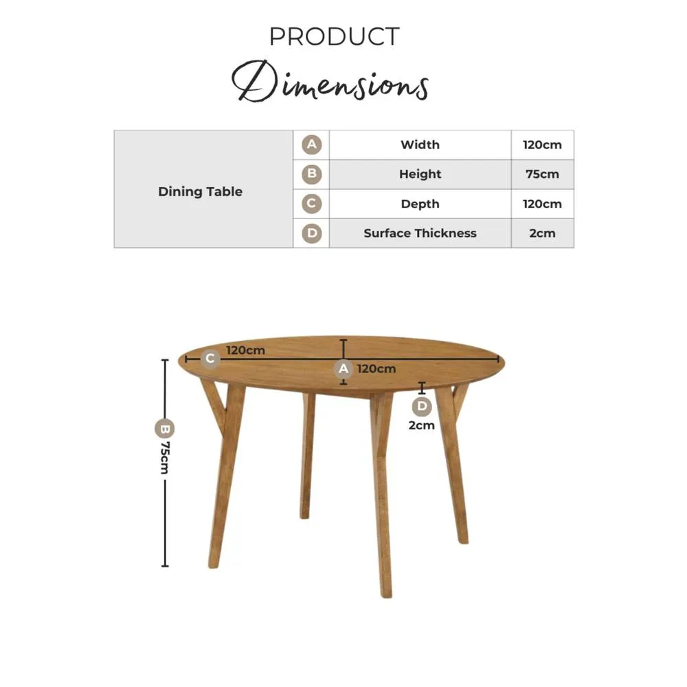 FurnitureboxUK Lynton Round Walnut Effect Wood 4-6 Seater Dining Table 6