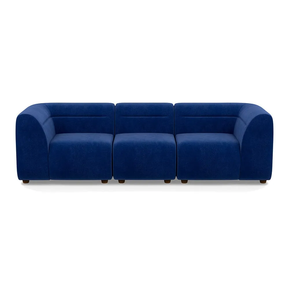 Heal's Lilli 3 Seater Sofa Smart Luxe Velvet Azure Natural Beech Feet 1