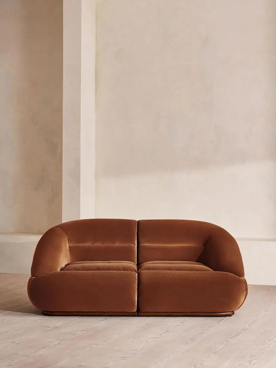 Edison Modular Sofa, Three Seater, Velvet, Cinnamon