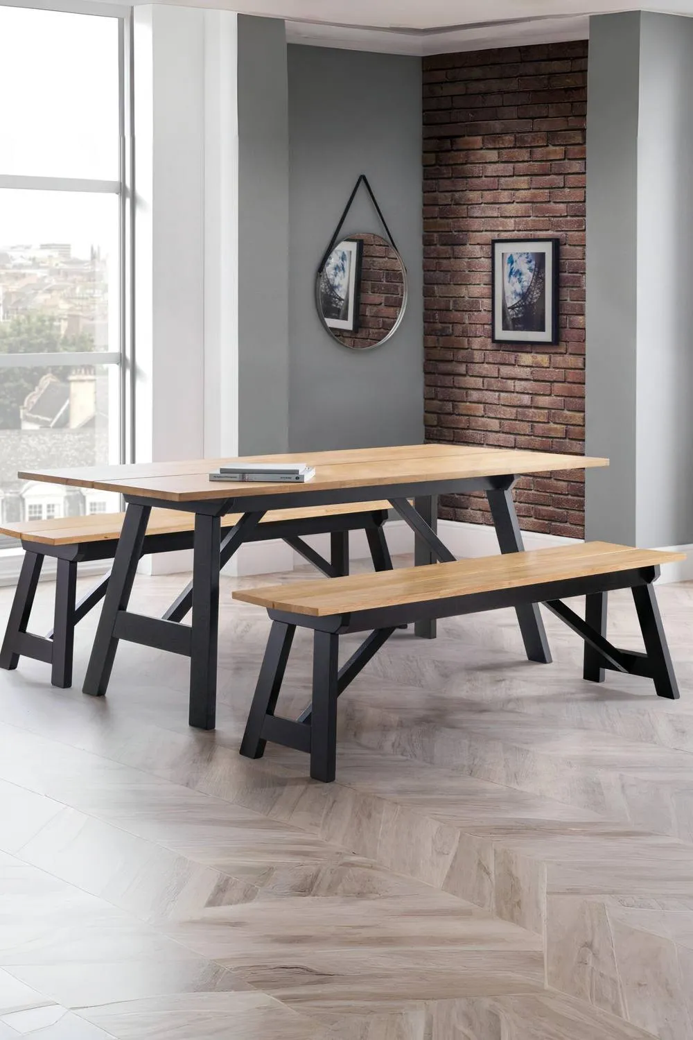 Julian Bowen Hockley 2 Seater Dining Bench in Black 3