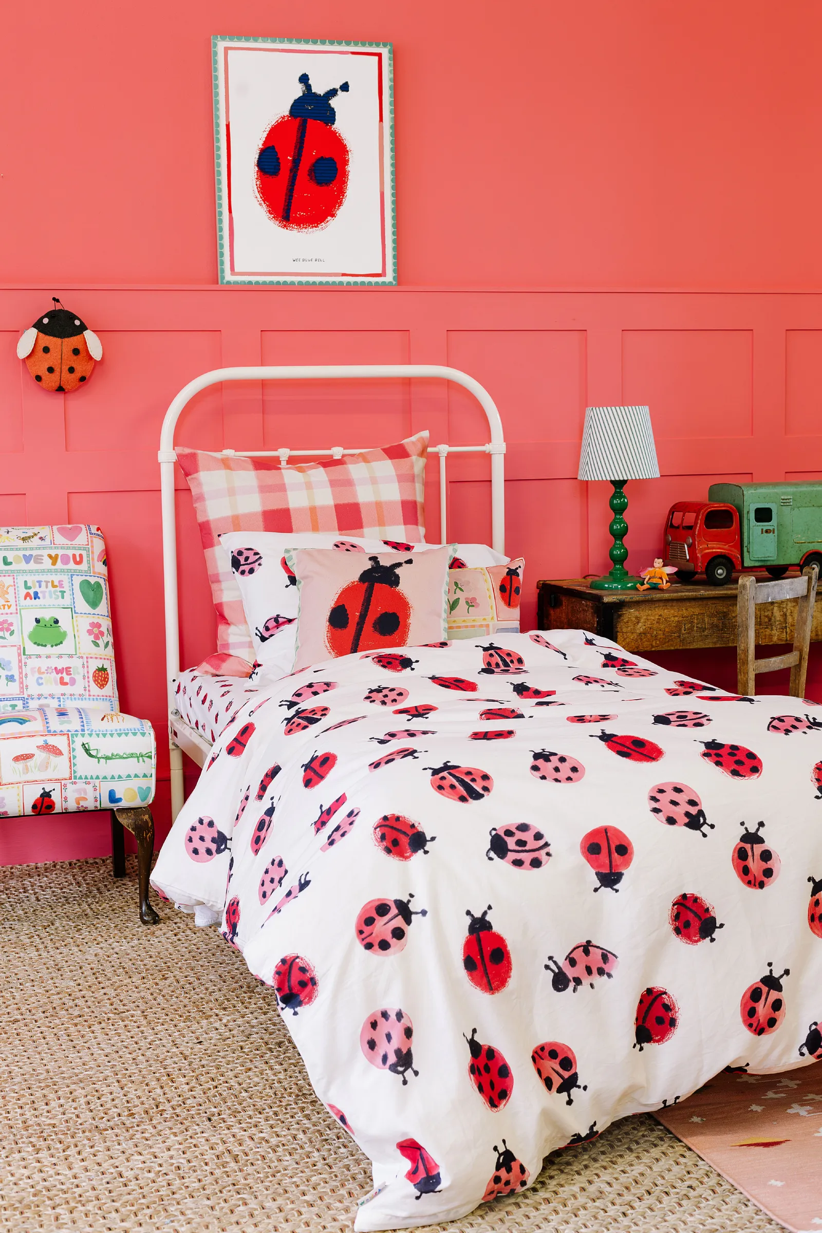 Wee Blue Bell 'Ladybird' Duvet Cover Set in Red