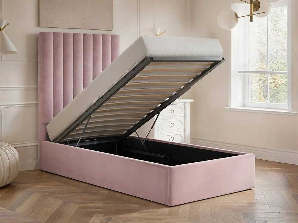 Flair Everley Single Ottoman Bed in Pink 2