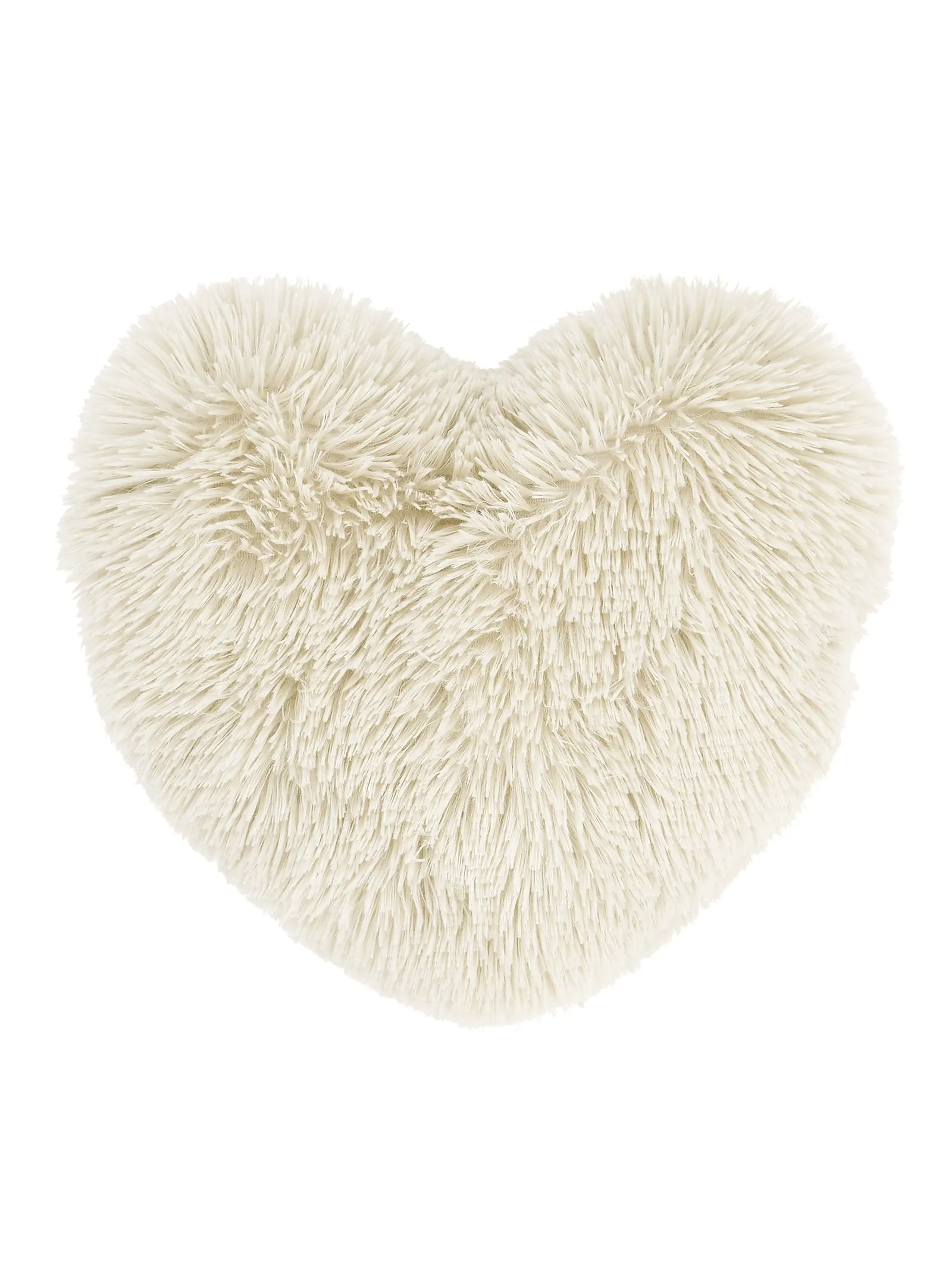Catherine Lansfield 'Cuddly' Faux Fur Heart Cushion in Cream 3