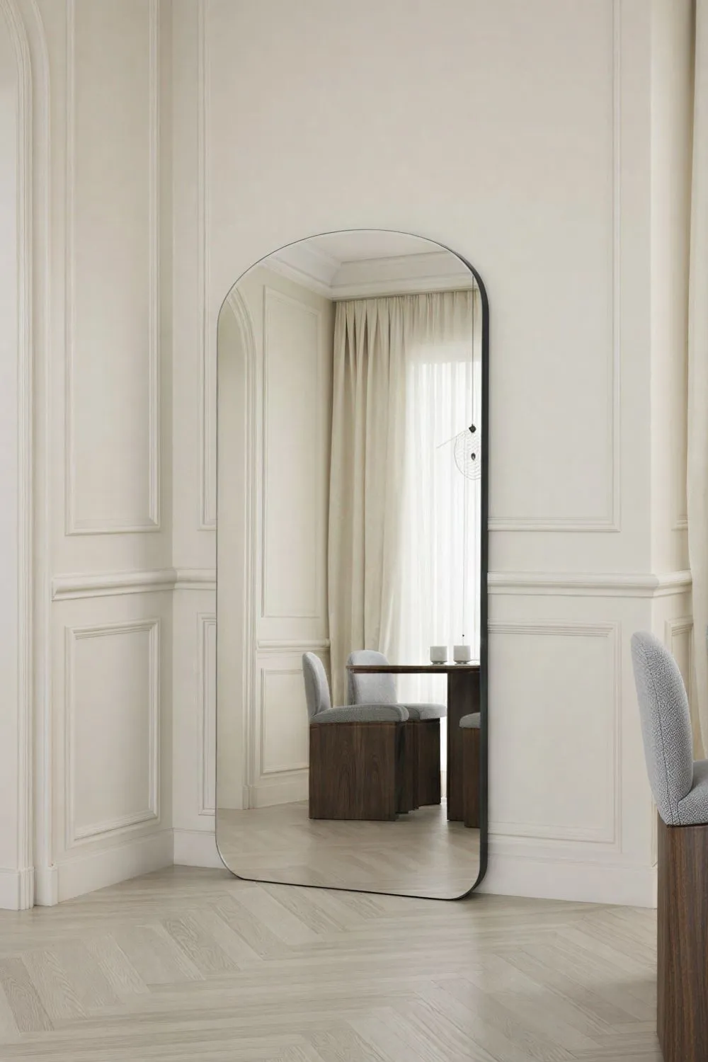 Yearn Mirrors Soho Curved Arch Full Length Mirror Black