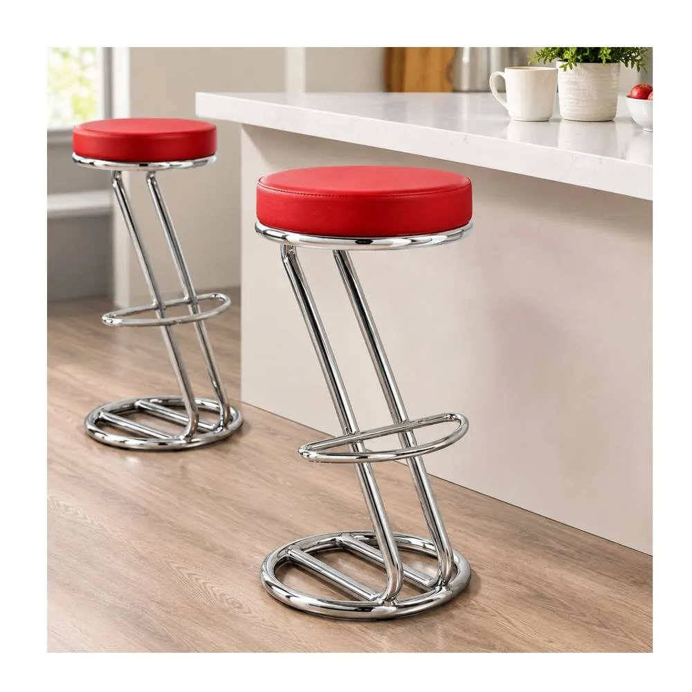 netfurniture Zazey 'Z' shaped red breakfast kitchen bar stool 2