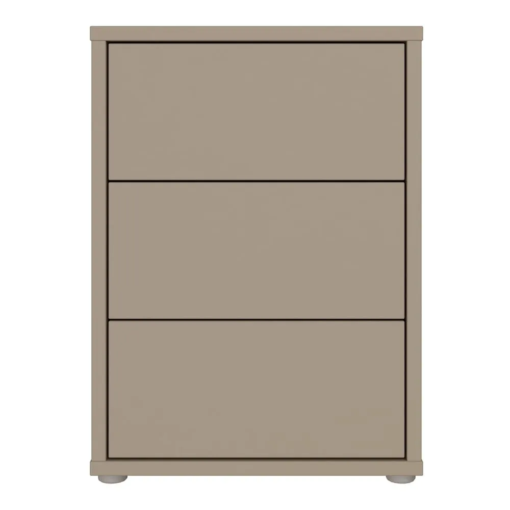 Furniture To Go Alice Springs Bedside Cabinet with 3 Drawers Push-Open in Taupe 3