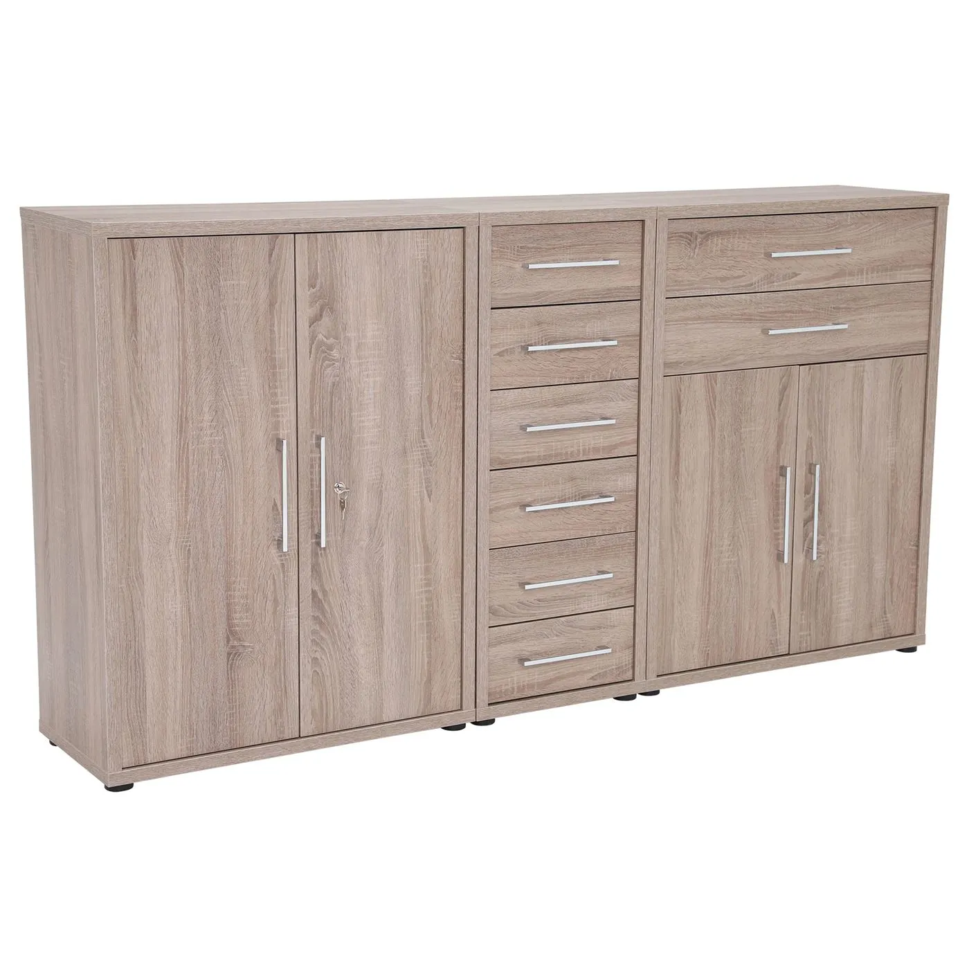 Pembridge Low Wall Storage, Truffle Oak