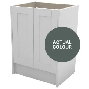 Duarti By Calypso Highwood 600mm Full Depth 2 Door Floor Standing Vanity Unit - Woodland Green