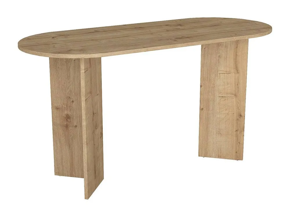 Vente-unique Console Desk - Light Natural - TOPANIA in Light Oak 4