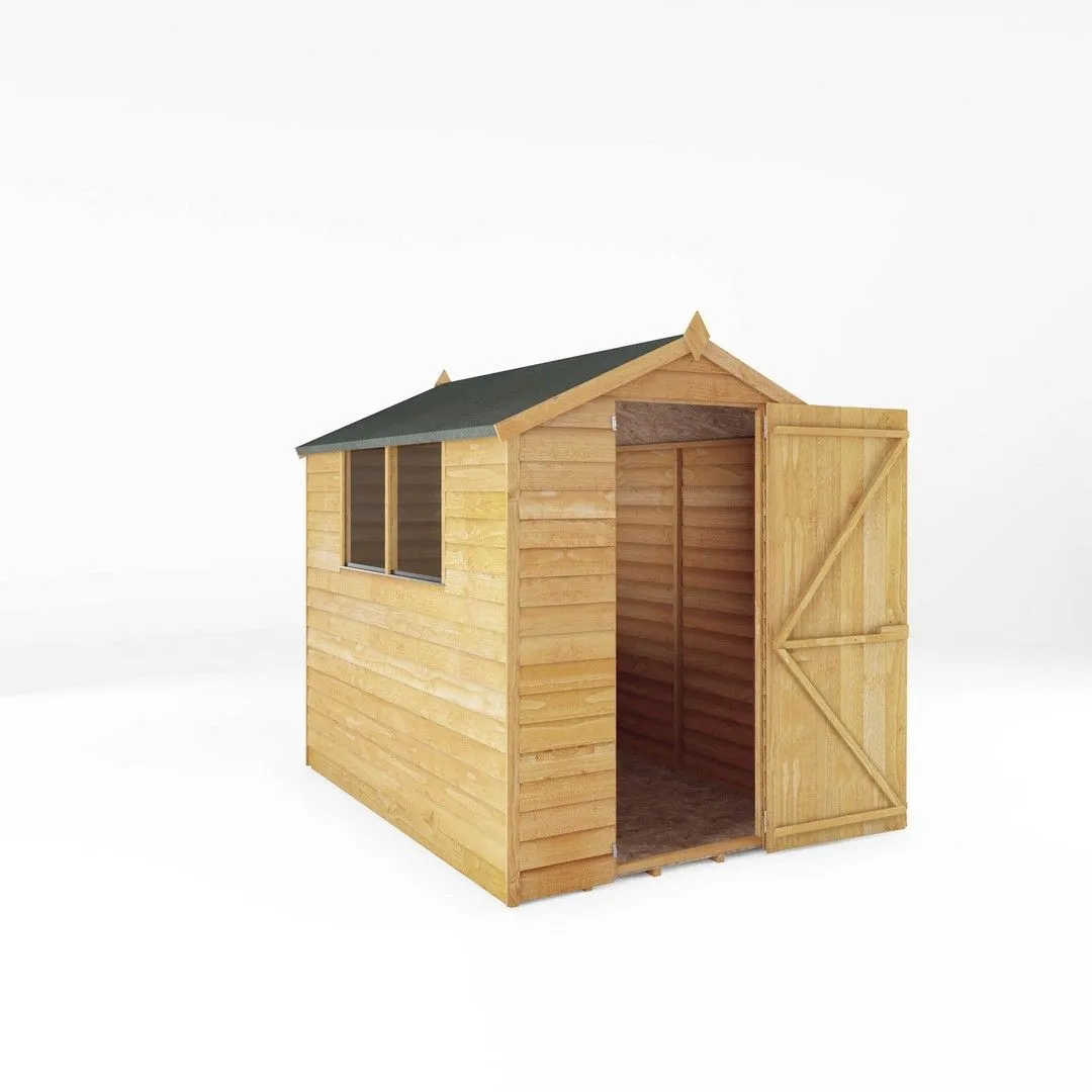 Mercia 7 x 5 Feet Overlap Apex Shed - L215 x W160.3 x H191.9 cm - Brown 2