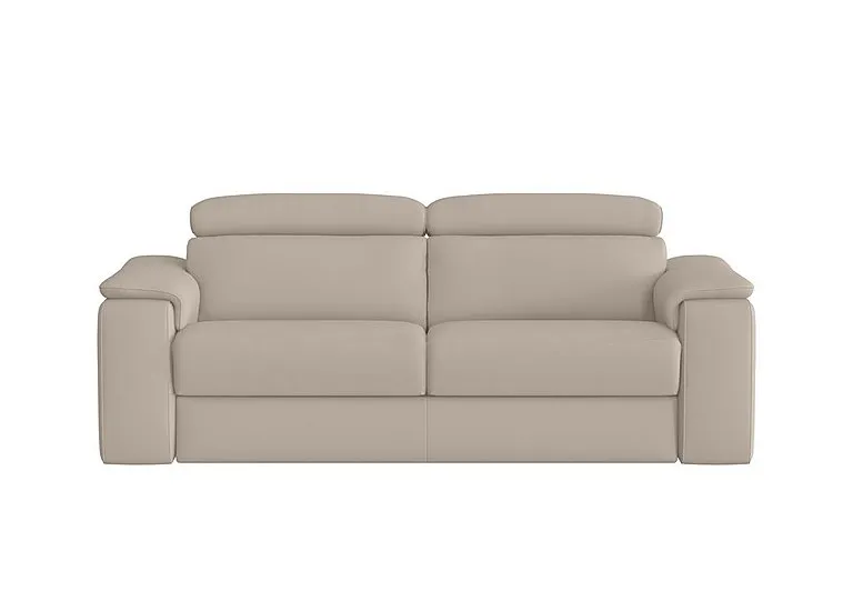 Davide 3 Seater Leather Sofa - Botera Crema