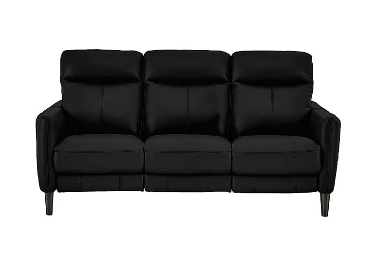 Compact Collection Petit 3 Seater Leather Sofa - Classic Black