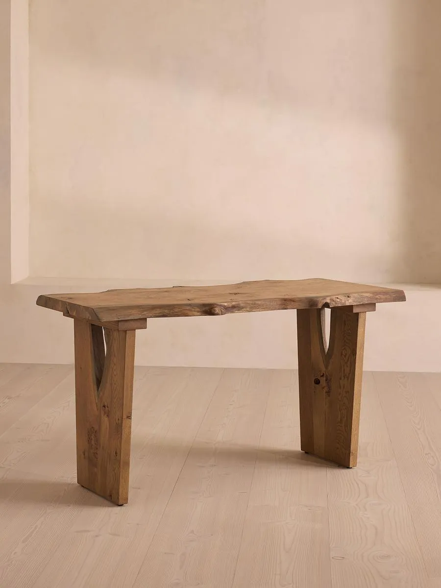 Calne Desk, Light Oak, Grommet, Left, 190cm