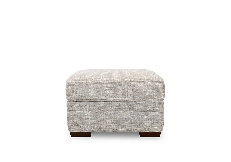 Carrick Rectangular Fabric Storage Footstool - Cream - Living Room Furniture