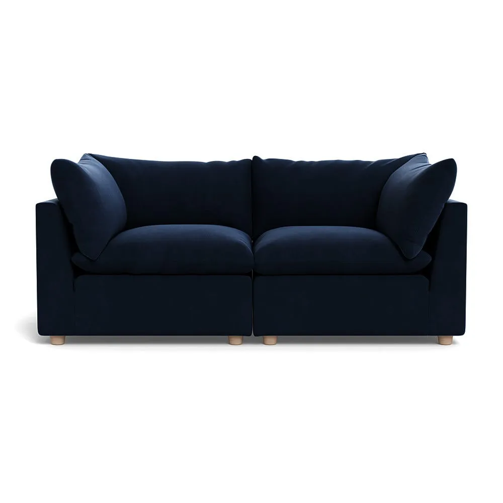 Heal's Astrid 3 Seater Sofa Smart Velvet Dusk Natural Beech Feet 1