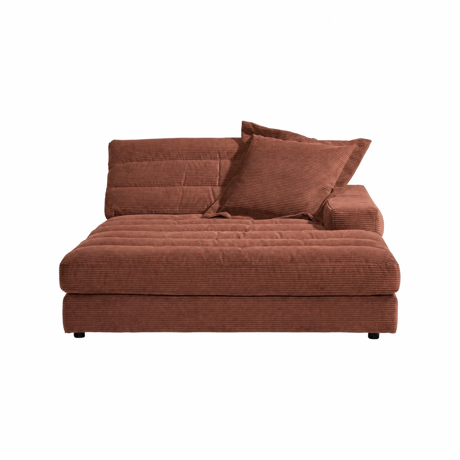 Twain Large Longchair Armrest Right Modular Sofa, Orange Fabric | Barker & Stonehouse 2