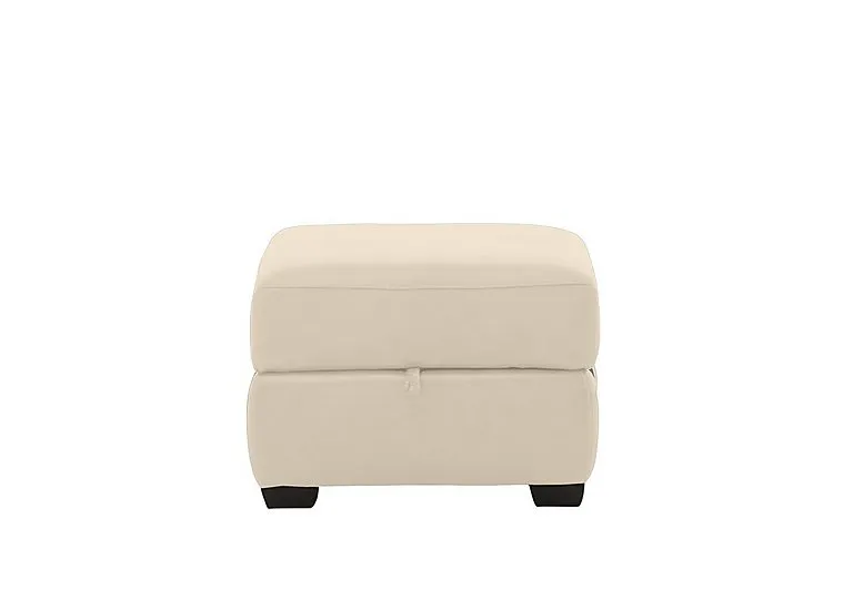 Hollywood Leather Storage Footstool - BV Bisque
