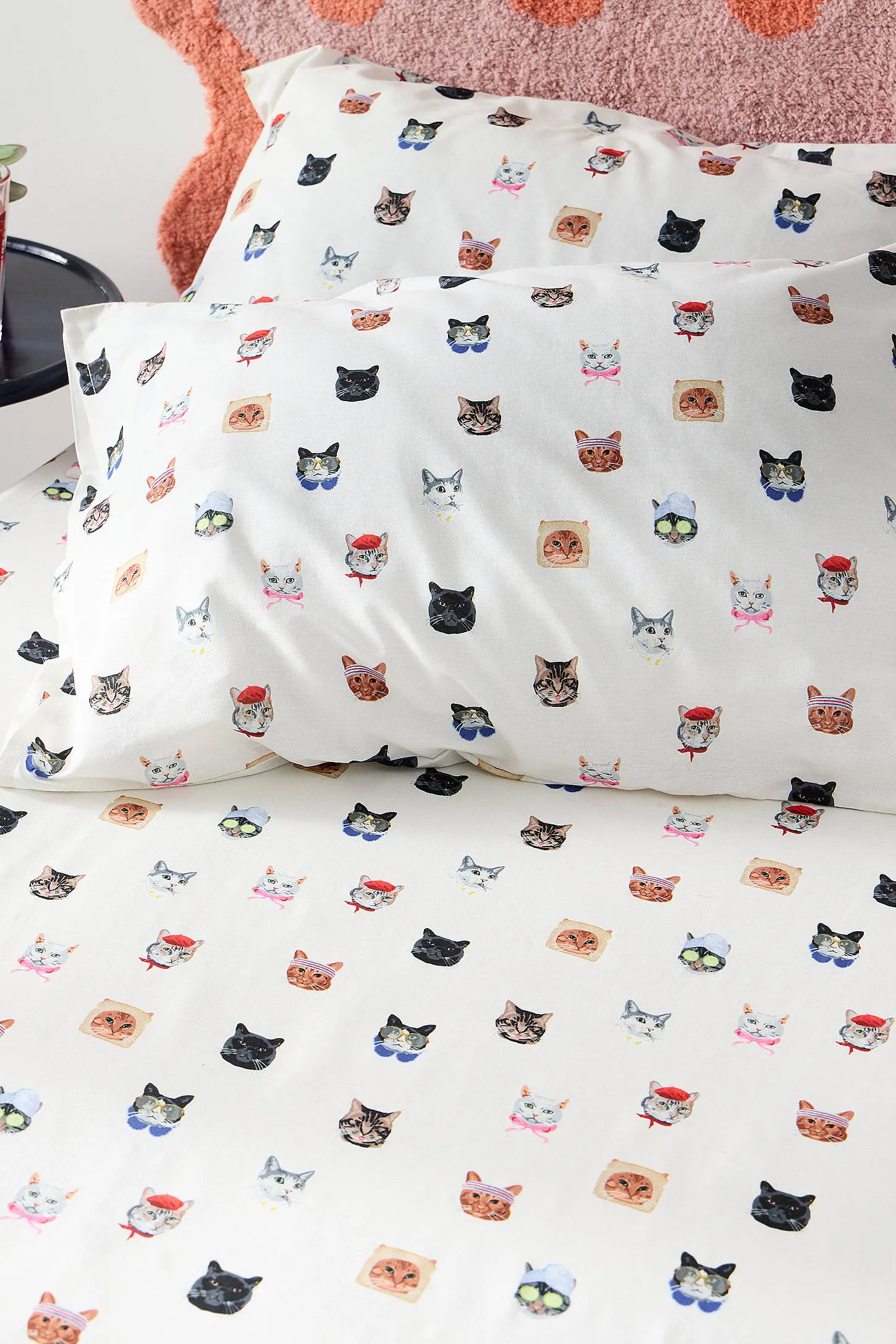 Cat Collage Fitted Sheet & Pillowcase Set 3