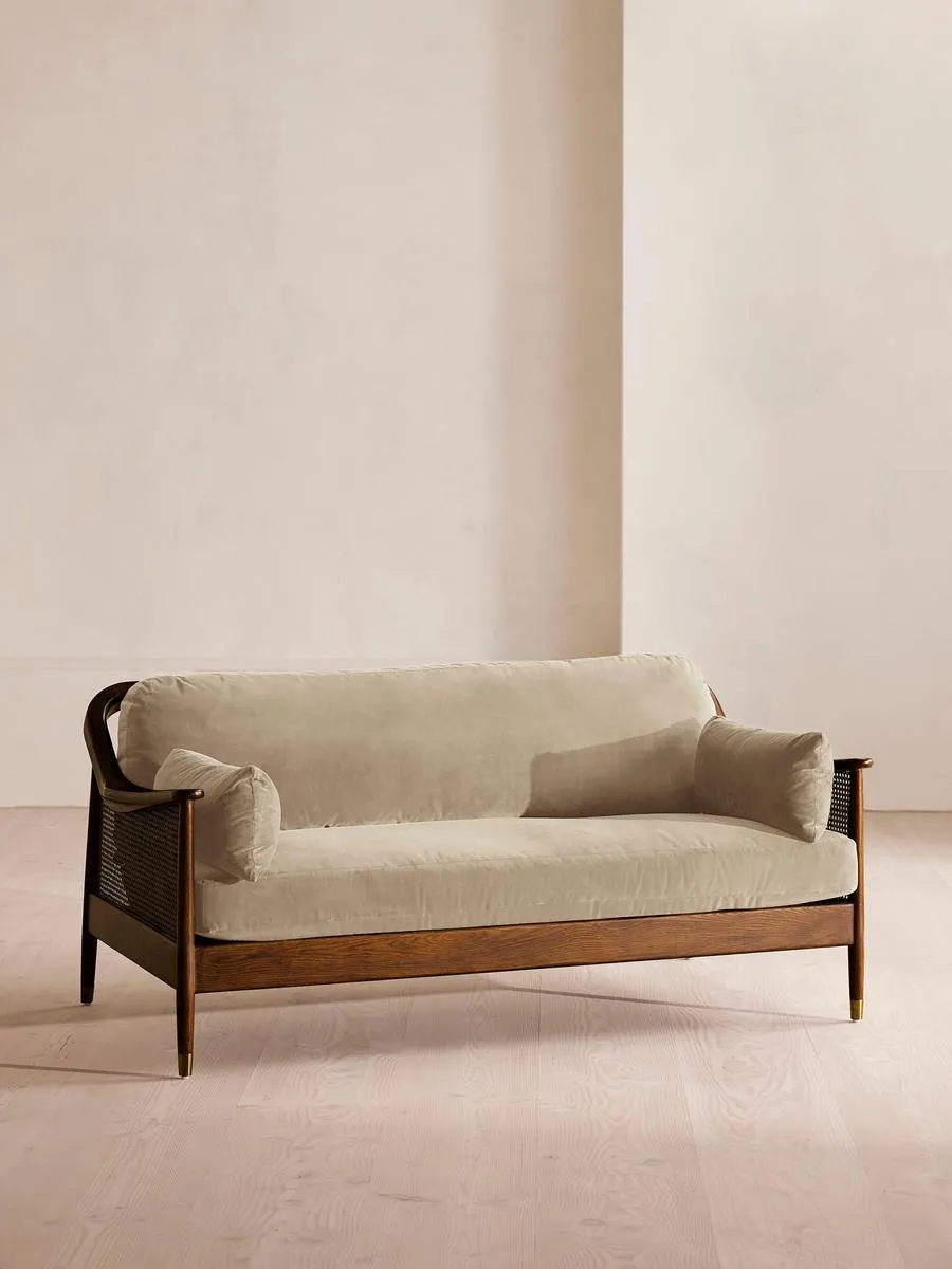 Atlanta Three Seater, Velvet, Oyster