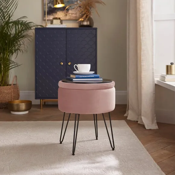 Avery Velvet Storage Footstool 2
