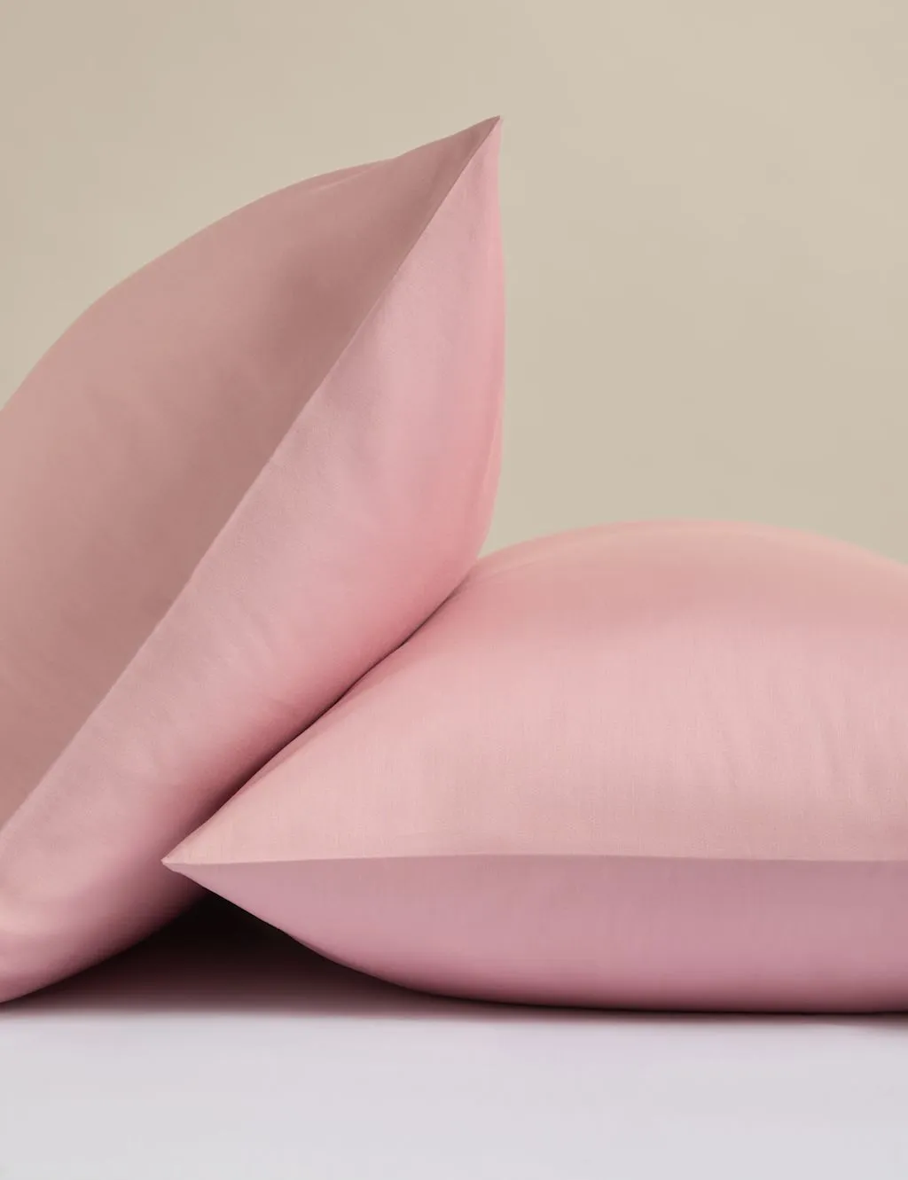 M&S 2 Pack Rest & Renew Pure Cotton Pillowcases Soft Pink