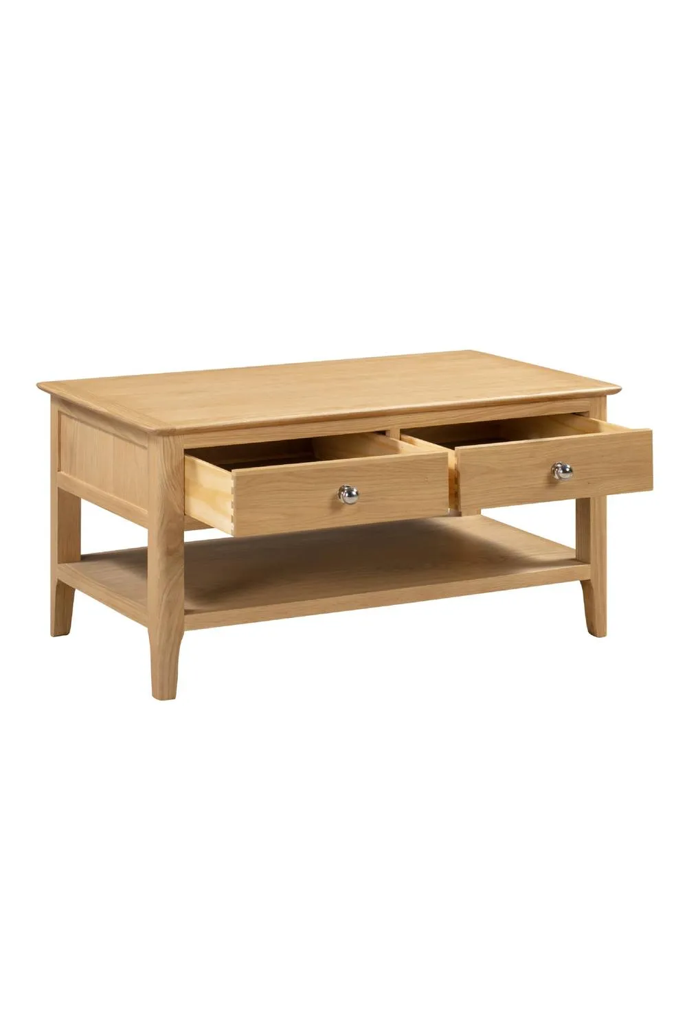 Julian Bowen Cotswold Rectangular Coffee Table with 2 Drawers in Light Oak 3